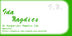 ida magdics business card